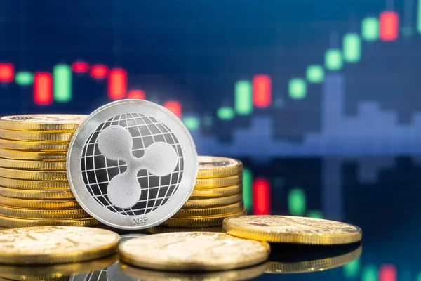 Gyűrűző Xrp Cryptocurrency Fogalom Befektetés Globális Kereskedelmi Exchange Piaci Chart — Stock Fotó