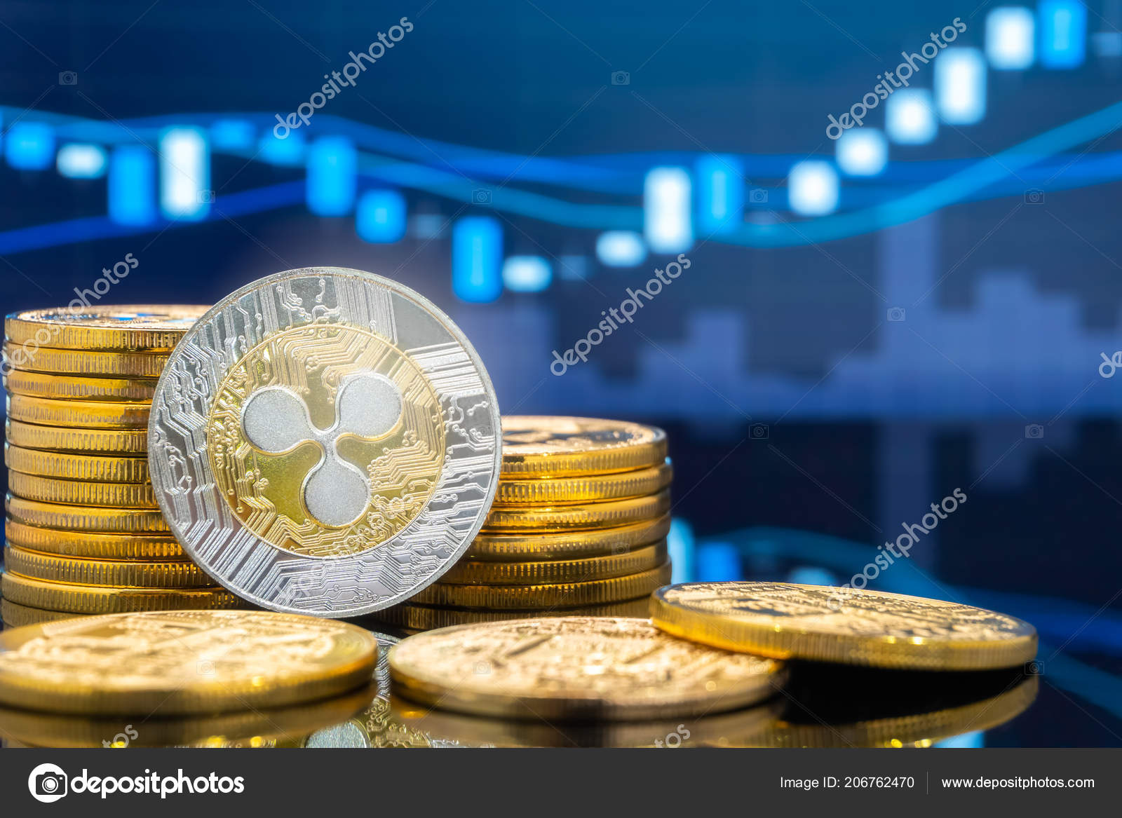 Xrp Cryptocurrency 배경에서 글로벌 차트와 — 스톡 사진 © BiancoBlue #206762470