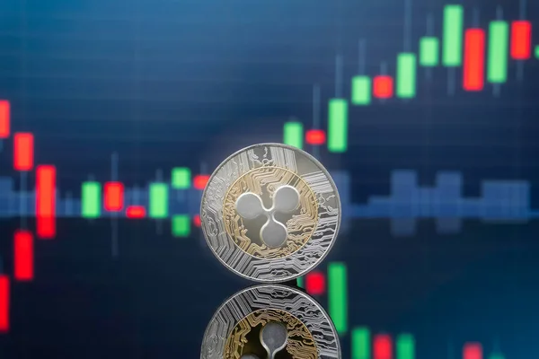 Xrp Cryptocurrency 배경에서 글로벌 차트와 — 스톡 사진