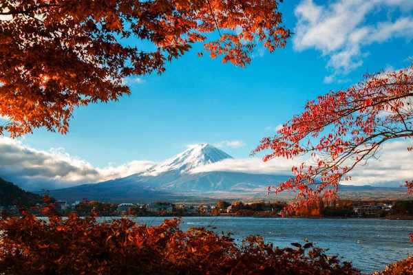 Färgglad Höst Mount Fuji Japan Lake Kawaguchiko Bästa Platserna Japan — Stockfoto