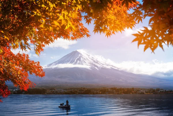 Japonya Nın Fuji Dağı Ndaki Renkli Sonbahar Kawaguchiko Gölü Fuji — Stok fotoğraf