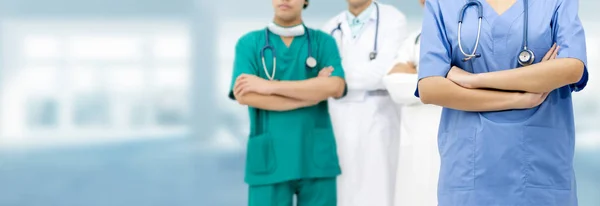 Medical Team Staff General Practitioner Doctor Surgical Doctor Nurse Standing — Stock Photo, Image