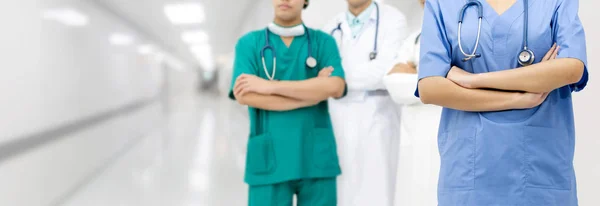 Equipe Médica Médico Clínico Geral Médico Cirúrgico Enfermeiro Escritório Hospital — Fotografia de Stock