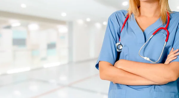 Uma Médica Trabalhar Consultório Hospital Serviço Médico Saúde Pessoal Médico — Fotografia de Stock