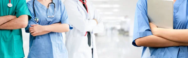 Gruppo Persone Sanitarie Medico Professionista Che Lavora Nello Studio Ospedaliero — Foto Stock