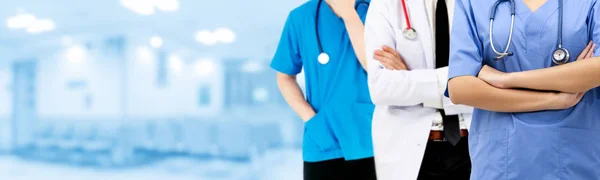 Hälso Och Folk Grupp Professionella Läkare Arbetar Sjukhuset Office Eller — Stockfoto