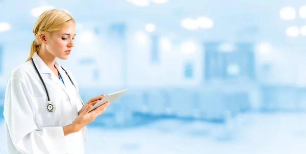 Doctor Using Tablet Computer Hospital Medical Healthcare Doctor Staff Service Royalty Free Stock Photos
