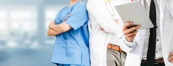 Gruppo Persone Sanitarie Medico Professionista Che Lavora Nello Studio Ospedaliero — Foto Stock