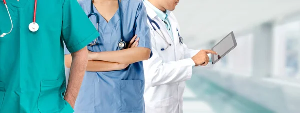 Gruppo Persone Sanitarie Medico Professionista Che Lavora Nello Studio Ospedaliero — Foto Stock