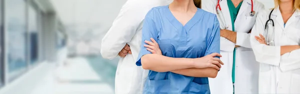 Gruppo Persone Sanitarie Medico Professionista Che Lavora Nello Studio Ospedaliero — Foto Stock