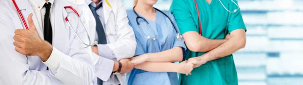 Gruppo Persone Sanitarie Medico Professionista Che Lavora Nello Studio Ospedaliero — Foto Stock