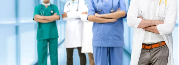 Gruppo Persone Sanitarie Medico Professionista Che Lavora Nello Studio Ospedaliero — Foto Stock