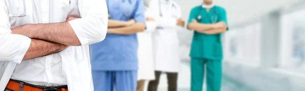 Groupe Des Professionnels Santé Médecin Professionnel Travaillant Dans Bureau Clinique — Photo