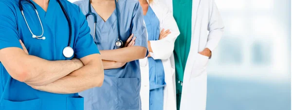 Groupe Des Professionnels Santé Médecin Professionnel Travaillant Dans Bureau Clinique — Photo