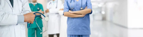 Gruppo Persone Sanitarie Medico Professionista Che Lavora Nello Studio Ospedaliero — Foto Stock