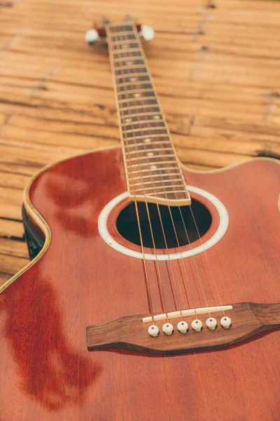 Chitarra Classica Fondo Legno Concetto Musica Intrattenimento — Foto Stock