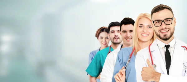 Gruppo Persone Sanitarie Medico Professionista Che Lavora Nello Studio Ospedaliero — Foto Stock