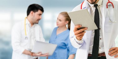 Sağlık insan grubu. Diğer doktorlar, hemşire ve cerrah hastane ofis veya klinik çalışma profesyonel doktor. Tıbbi Teknoloji Araştırma Enstitüsü ve Doktor personel hizmet anlayışı.