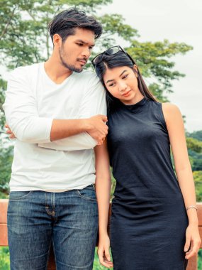 Mutsuz çift erkek ve kadın. Kötü evlilik ve sorun kavramı.