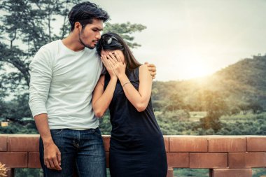 Mutsuz çift erkek ve kadın. Kötü evlilik ve sorun kavramı.