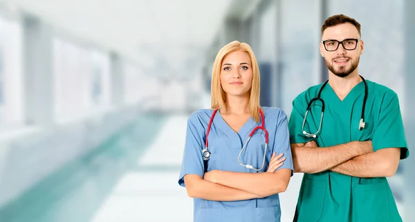 Médico Trabalhar Com Outro Médico Hospital Serviços Saúde Assistência Médica — Fotografia de Stock