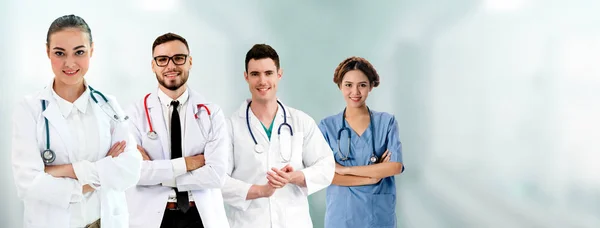 Gruppo Persone Sanitarie Medico Professionista Che Lavora Nello Studio Ospedaliero — Foto Stock