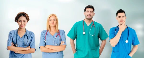 Gruppo Persone Sanitarie Medico Professionista Che Lavora Nello Studio Ospedaliero — Foto Stock