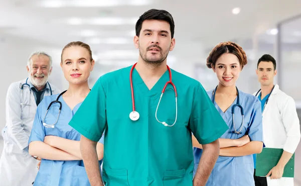 Gruppo Persone Sanitarie Medico Professionista Che Lavora Nello Studio Ospedaliero — Foto Stock