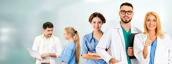 Gruppo Persone Sanitarie Medico Professionista Che Lavora Nello Studio Ospedaliero — Foto Stock