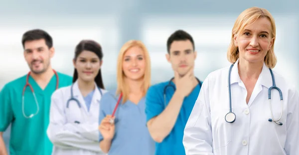 Grupo Personas Salud Médico Profesional Que Trabaja Consultorio Del Hospital — Foto de Stock