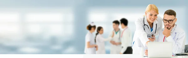 Oamenii Din Domeniul Sănătății Grupează Medicul Profesionist Care Lucrează Spital — Fotografie, imagine de stoc