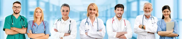 Groupe Des Professionnels Santé Médecin Professionnel Travaillant Dans Bureau Clinique — Photo