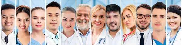 Gruppo Persone Sanitarie Medico Professionista Che Lavora Nello Studio Ospedaliero — Foto Stock