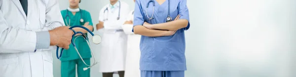 Gruppo Persone Sanitarie Medico Professionista Che Lavora Nello Studio Ospedaliero — Foto Stock