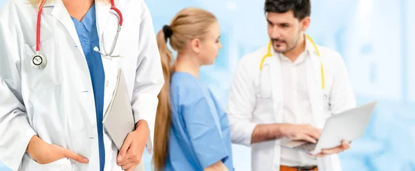 Gruppo Persone Sanitarie Medico Professionista Che Lavora Nello Studio Ospedaliero — Foto Stock