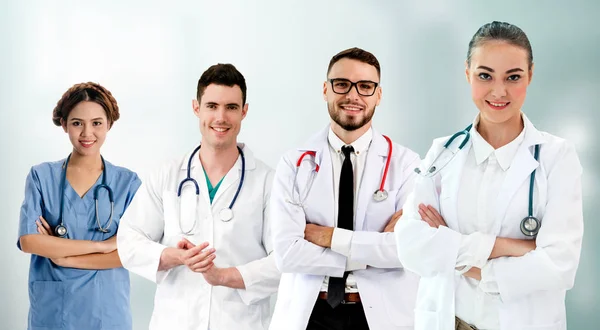 Gruppo Persone Sanitarie Medico Professionista Che Lavora Nello Studio Ospedaliero — Foto Stock