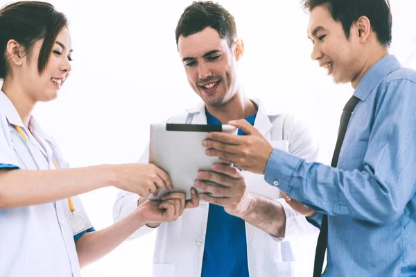 Healthcare People Group Scientist Meeting Professional Doctor Working Hospital Office — Stock Photo, Image