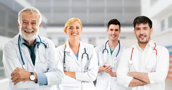 Gruppo Persone Sanitarie Medico Professionista Che Lavora Nello Studio Ospedaliero — Foto Stock