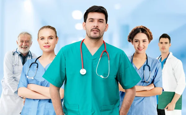 Grupo Pessoas Cuidados Saúde Médico Profissional Que Trabalha Consultório Hospitalar — Fotografia de Stock