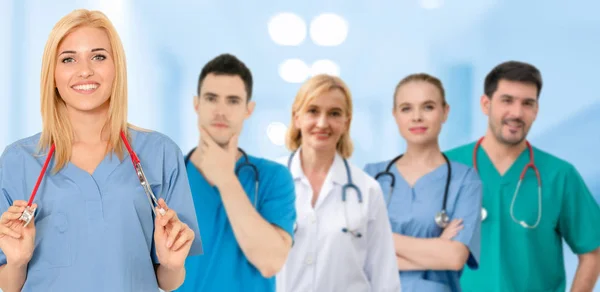 Gruppo Persone Sanitarie Medico Professionista Che Lavora Nello Studio Ospedaliero — Foto Stock