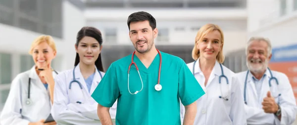 Gezondheidszorg Mensen Groep Professionele Arts Werkzaam Het Kantoor Van Het — Stockfoto