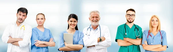 Gruppo Persone Sanitarie Medico Professionista Che Lavora Nello Studio Ospedaliero — Foto Stock