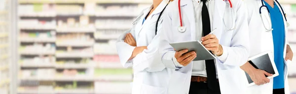 Gruppo Persone Sanitarie Medico Professionista Che Lavora Nello Studio Ospedaliero — Foto Stock