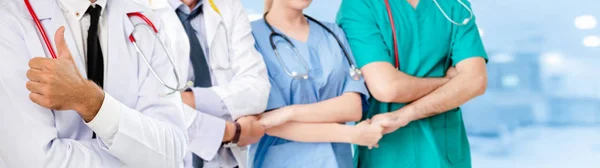 Gruppo Persone Sanitarie Medico Professionista Che Lavora Nello Studio Ospedaliero — Foto Stock