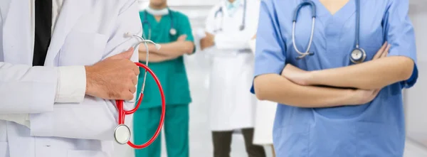 Gruppo Persone Sanitarie Medico Professionista Che Lavora Nello Studio Ospedaliero — Foto Stock