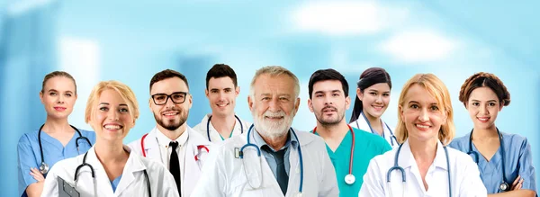 Gruppo Persone Sanitarie Medico Professionista Che Lavora Nello Studio Ospedaliero — Foto Stock