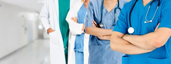 Gruppo Persone Sanitarie Medico Professionista Che Lavora Nello Studio Ospedaliero — Foto Stock