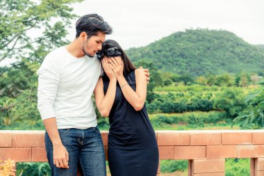 Mutsuz çift erkek ve kadın. Kötü evlilik ve sorun kavramı.