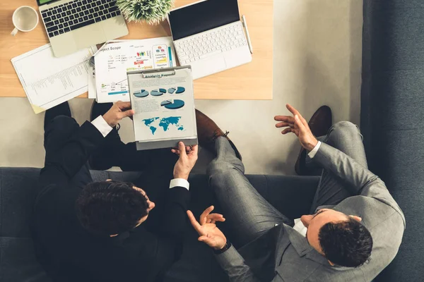 Businessman Meeting Discussion Another Businessman Partner Modern Workplace Office People — Stock Photo, Image