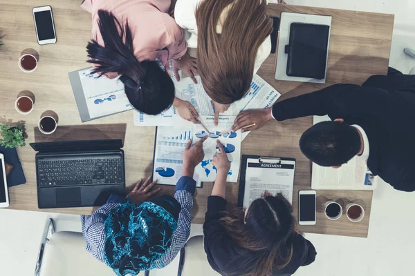 Top View Businessman Executive Group Meeting Other Businessmen Businesswomen Modern — Stock Photo, Image